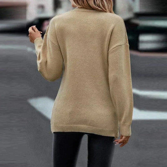Helys | Strickpullover mit asymmetrischem V-Ausschnitt für den Winter
