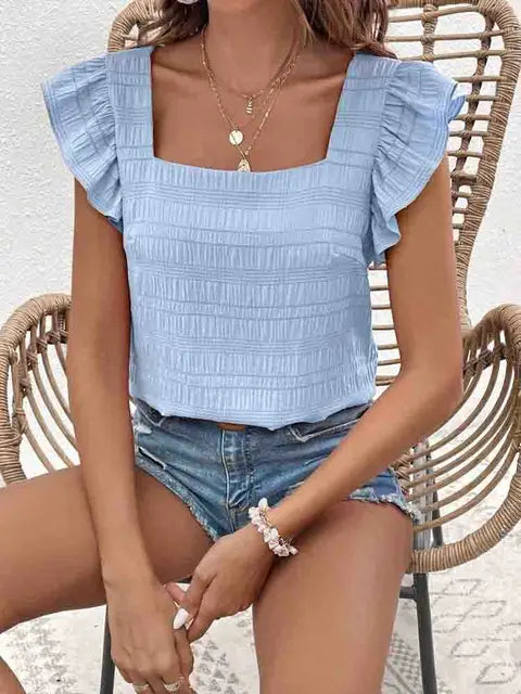 Rosia | Schwarzes Rüschenblusentop