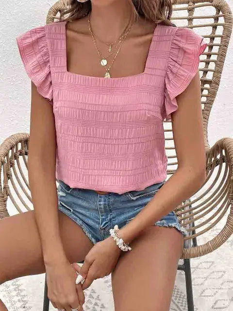 Rosia | Schwarzes Rüschenblusentop