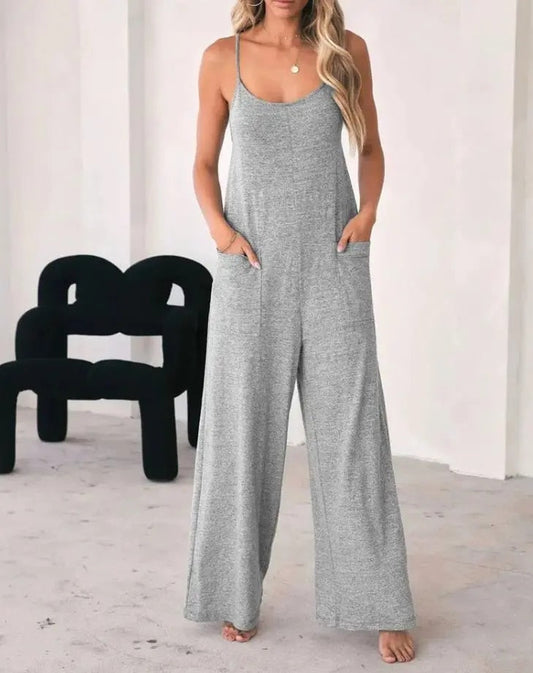 Cleofe | Jumpsuit in Grau mit Taschen