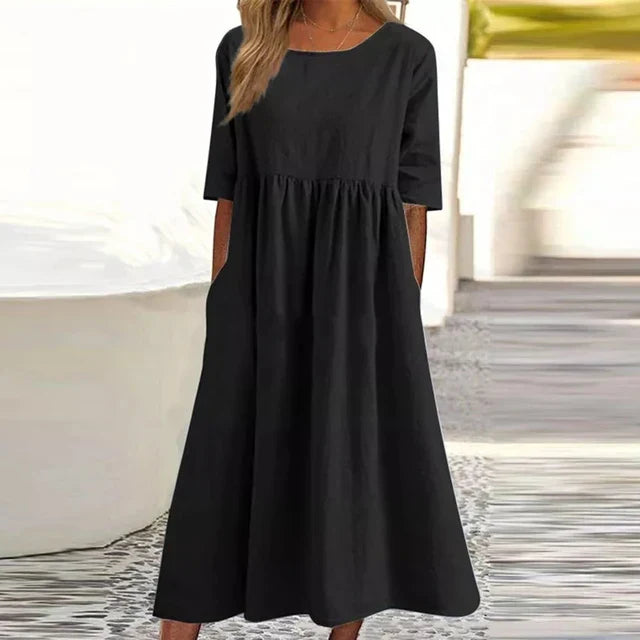 Florencia - Elegantes Kleid Aus Leinen und Baumwolle