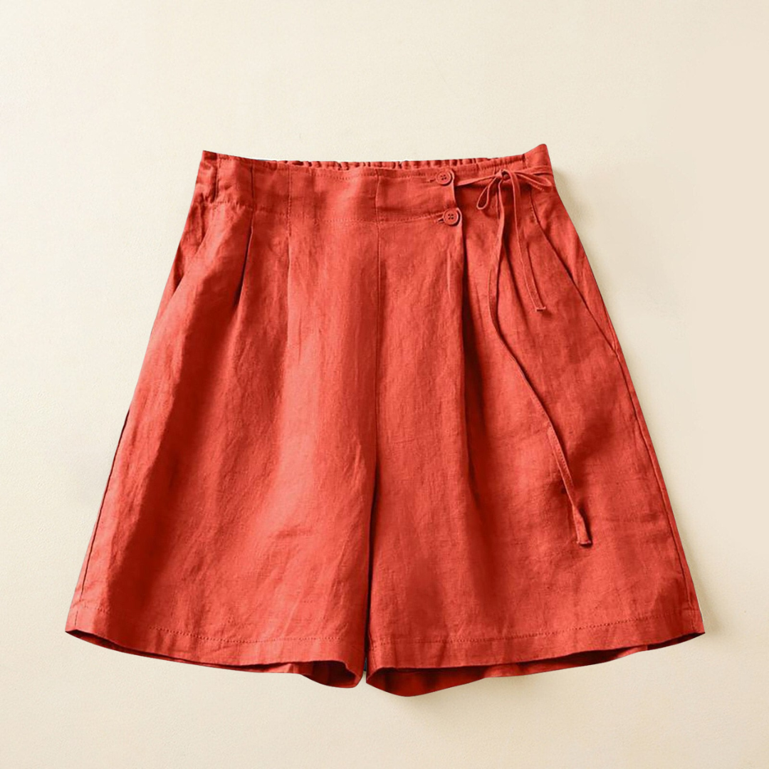 Imani | Orange Shorts mit Bindegürtel