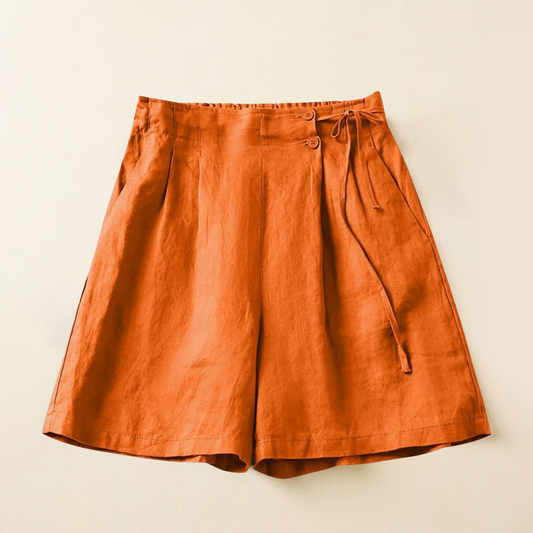 Imani | Orange Shorts mit Bindegürtel