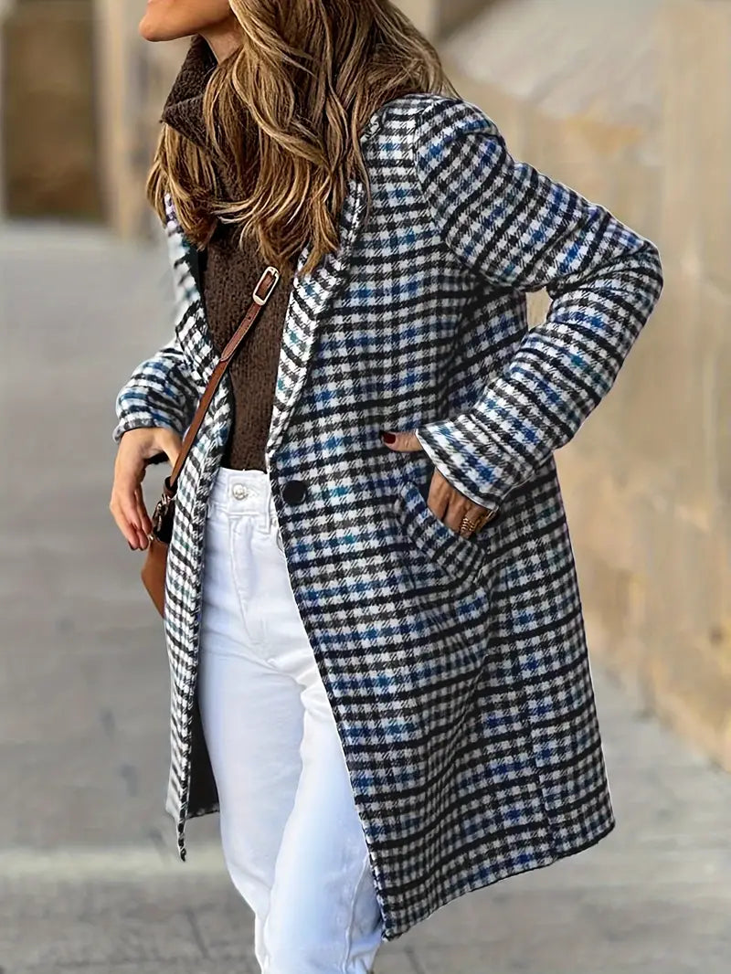 Tarte | Tartan Mantel mit langen Ärmeln und Knopfleiste für Damen, 100% Polyester