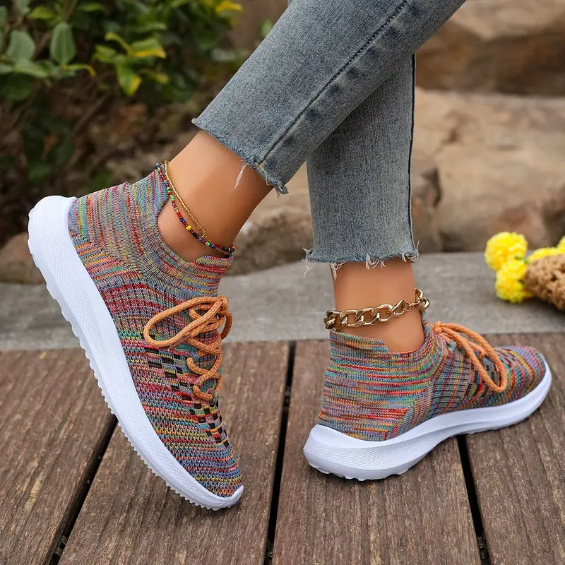 Lenka | Strickmode für Frauen Schnürsenkel-Mesh-Sneakers