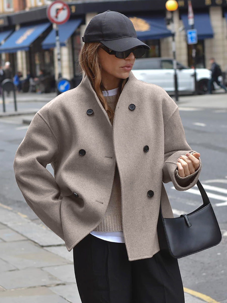 Meni | Klassischer Damenmantel mit Knopfverschluss