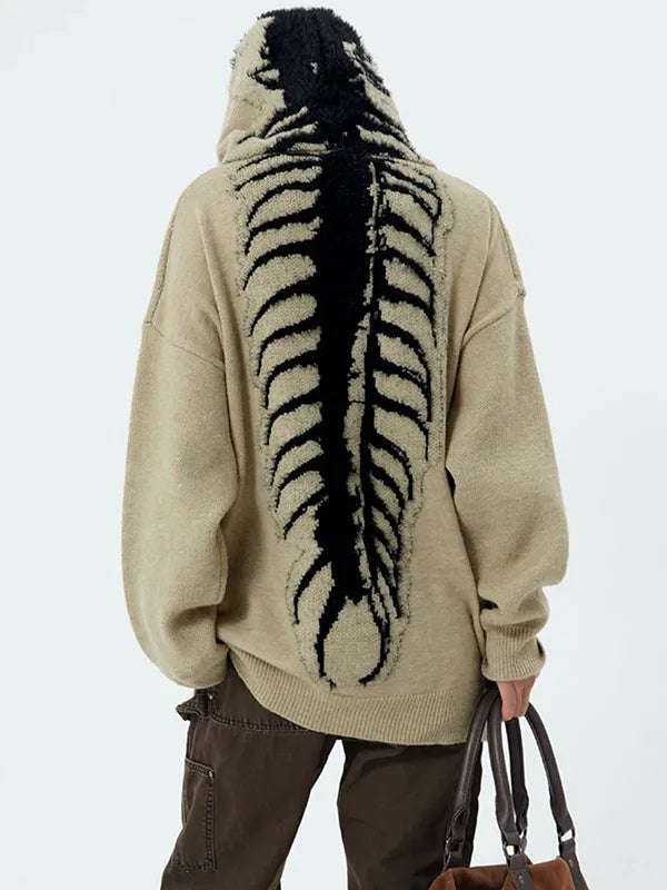 Janie | Kapuzenpullover mit Totenkopf-Jacquardmuster