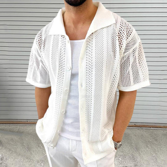 Cole | Strand Casual Atmungsaktives Hollow-Out Shirt