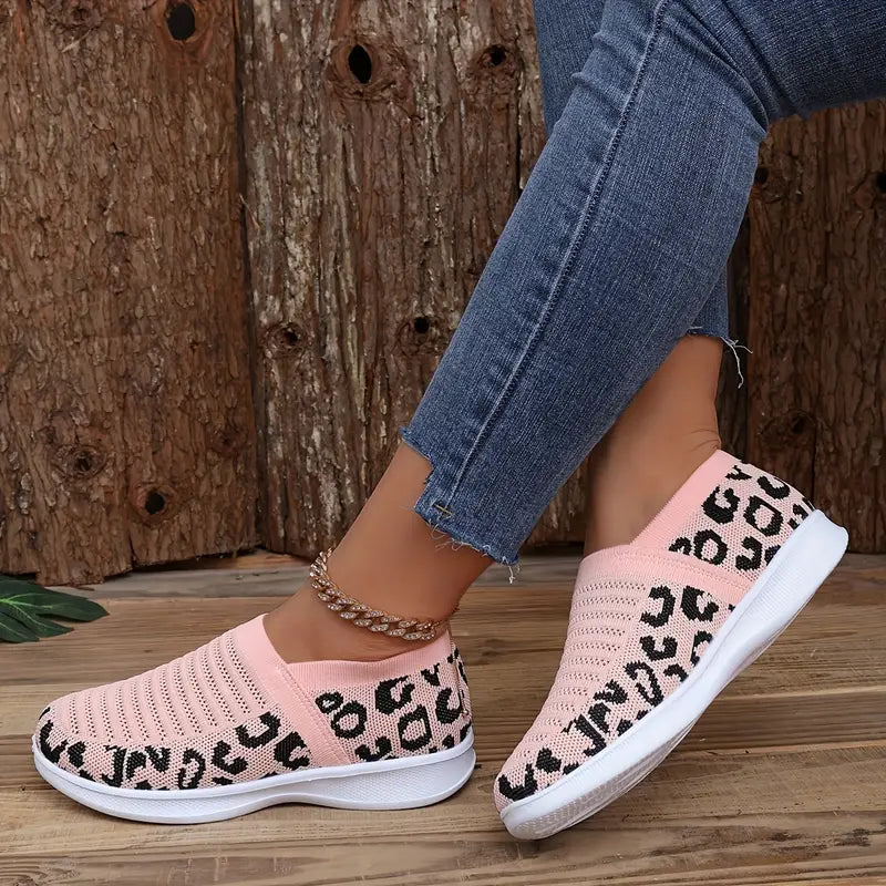 Ursa | Leopardenmuster-Strick-Sneakers für Frauen