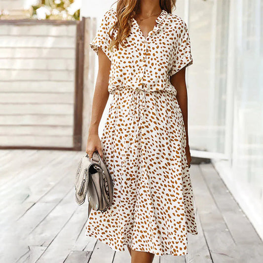 Orane |  Bedrucktes v-ausschnitt kleid