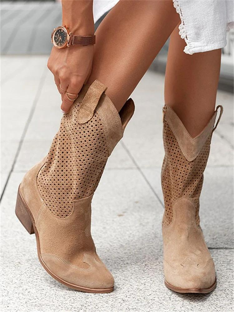 Kateleen -  Atmungsaktive Cowboy Stiefel