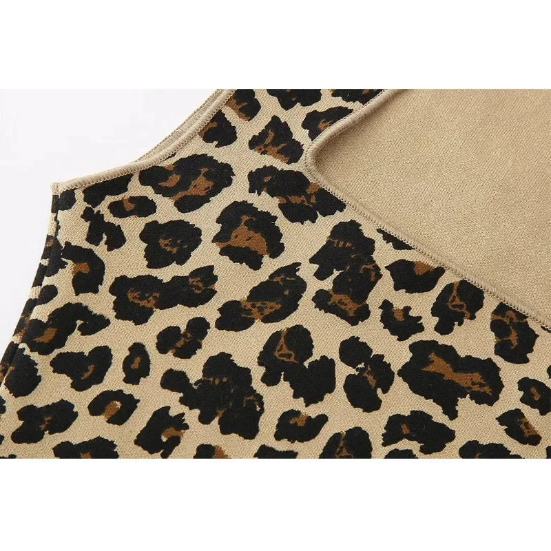 Pearly | Gebreid-Top mit Leopardenprint