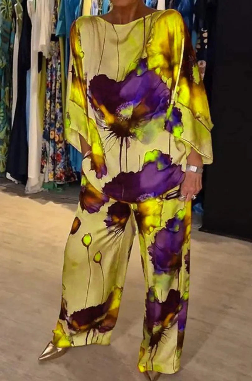 Falown | Zweiteiliges Set aus bedrucktem Satin