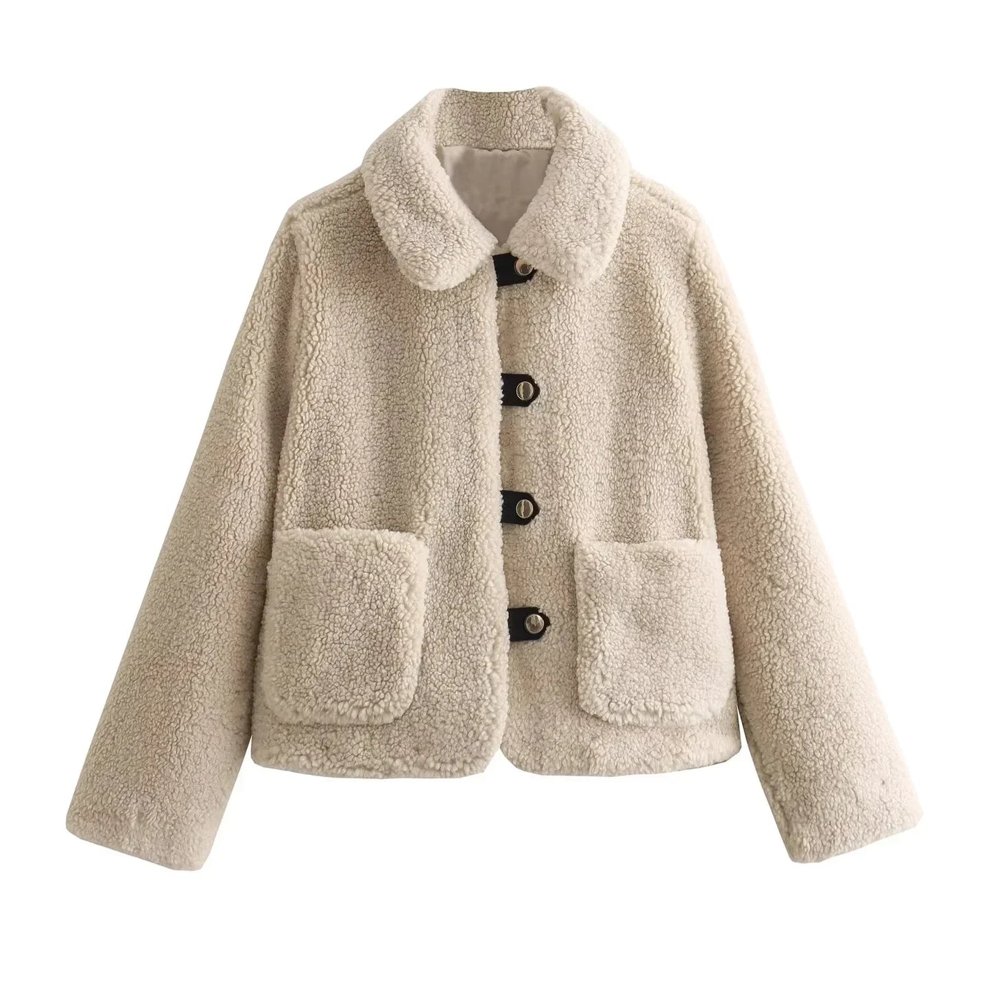 Sabil | Damen Wolljacke mit Puffärmeln – Warm und Elegant für Herbst/Winter