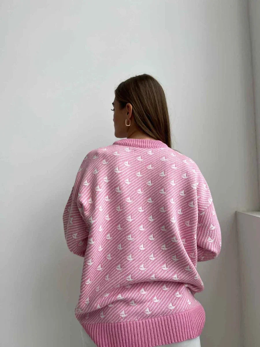 Mariala | Modischer Strickpullover mit chicem Print für Damen