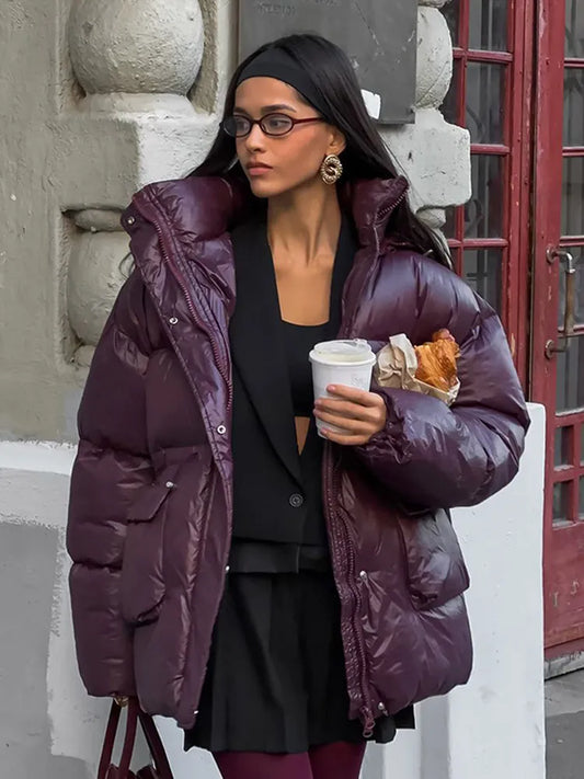 Kyie | Neue burgunderrote Winterjacke Damen, warm und stilvoll