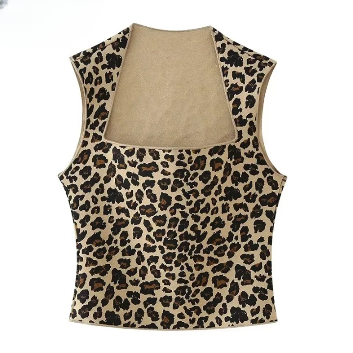 Pearly | Gebreid-Top mit Leopardenprint