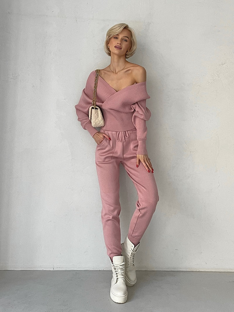 Vie | 2-tlg. Strick-Set für stilvolle Gemütlichkeit