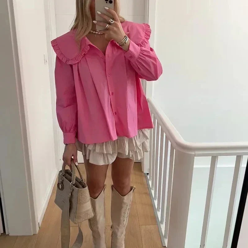 Chandlere | Damen Crop Top mit Rüschen