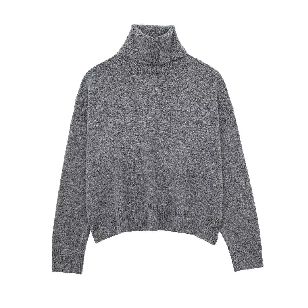 Ailis | Gerippter Rollkragenpullover mit Crop-Schnitt und Plisseerock-Set