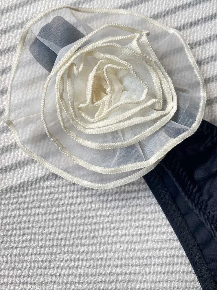 Tilda | Gestreifter Bikini Rosendetail