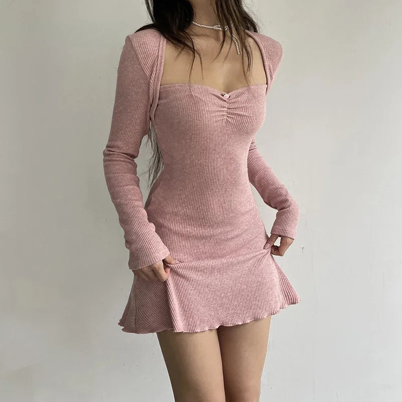 Rowen | Stylisches Rosa Strickkleid