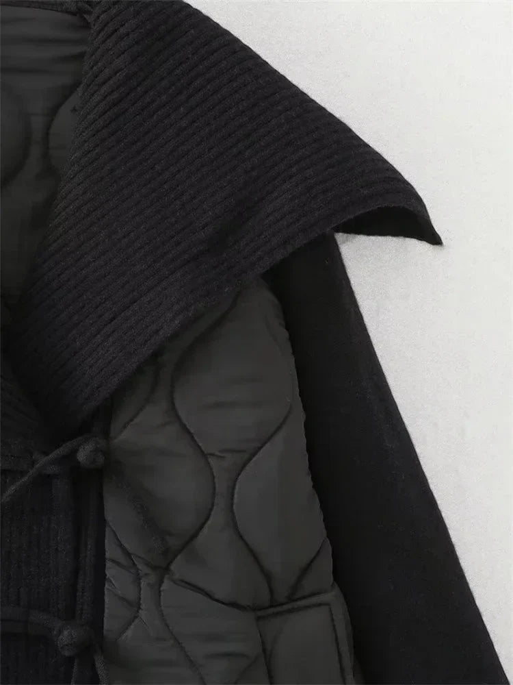 Francina | Retro-Cardigan mit V-Ausschnitt und Patchwork für Damen – Mit Polsterung für Extra-Komfort