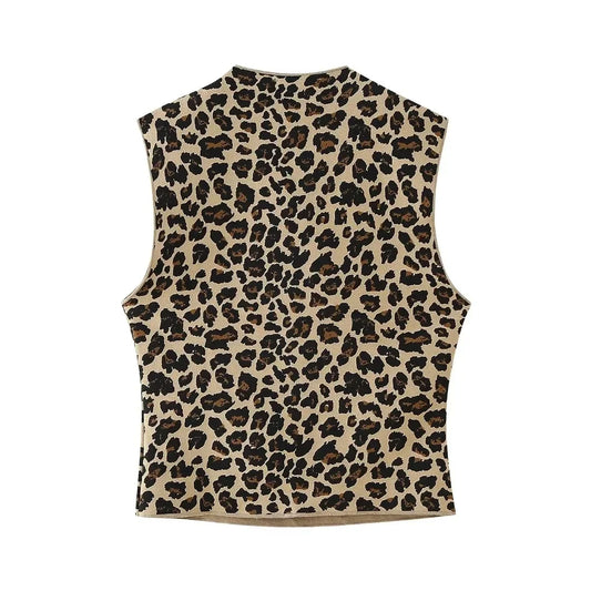Pearly | Gebreid-Top mit Leopardenprint