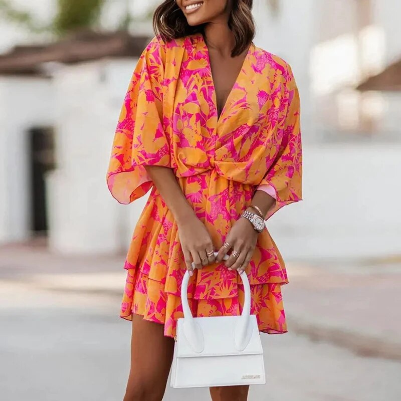 Indy | Blumenmuster Kleid für Damen