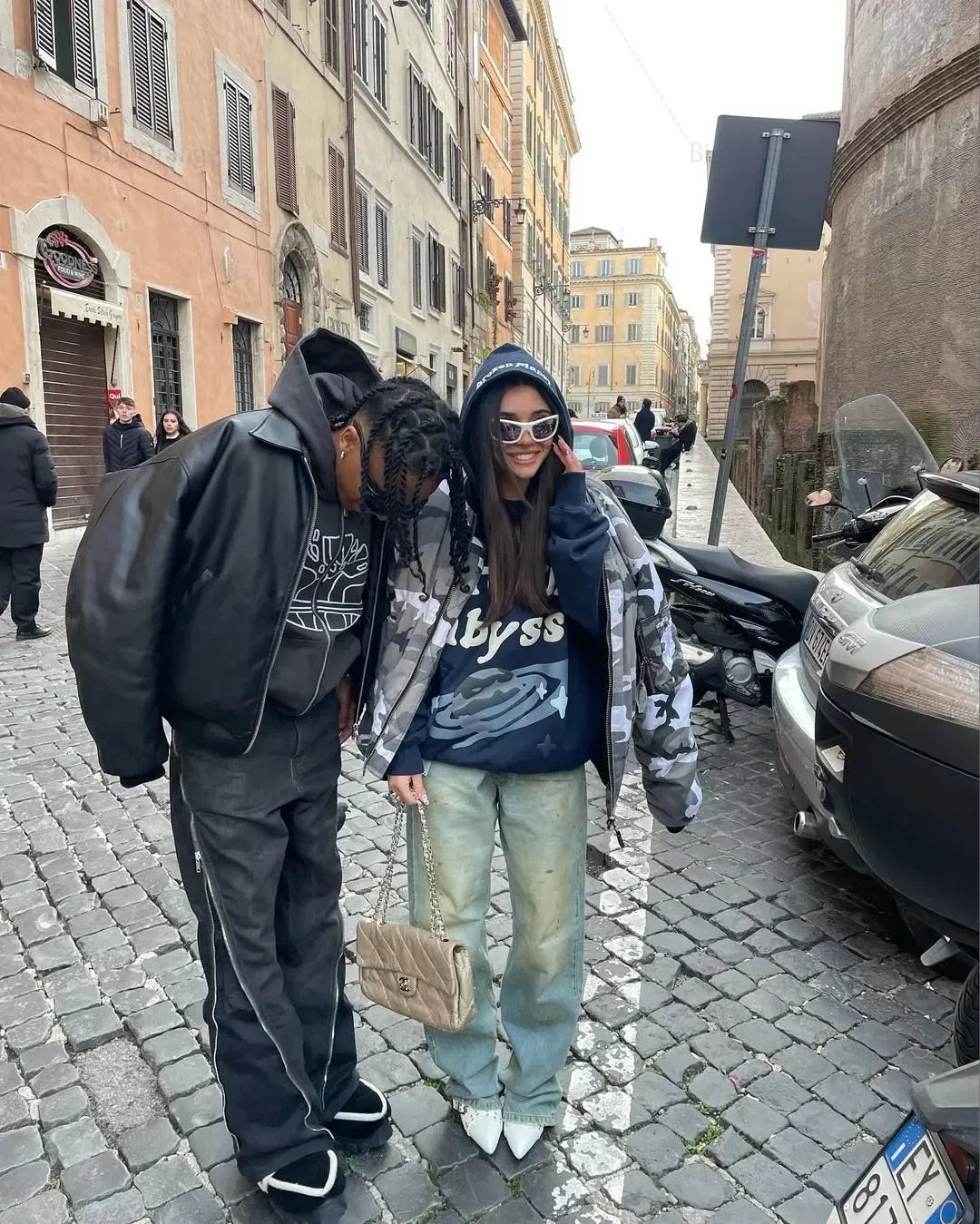 Xendra | Oversize Hoodie mit Puff-Print und Baumwollfutter für Damen