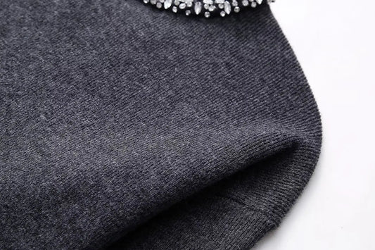 Lyrisca | Strass-Besetzter Strickpullover