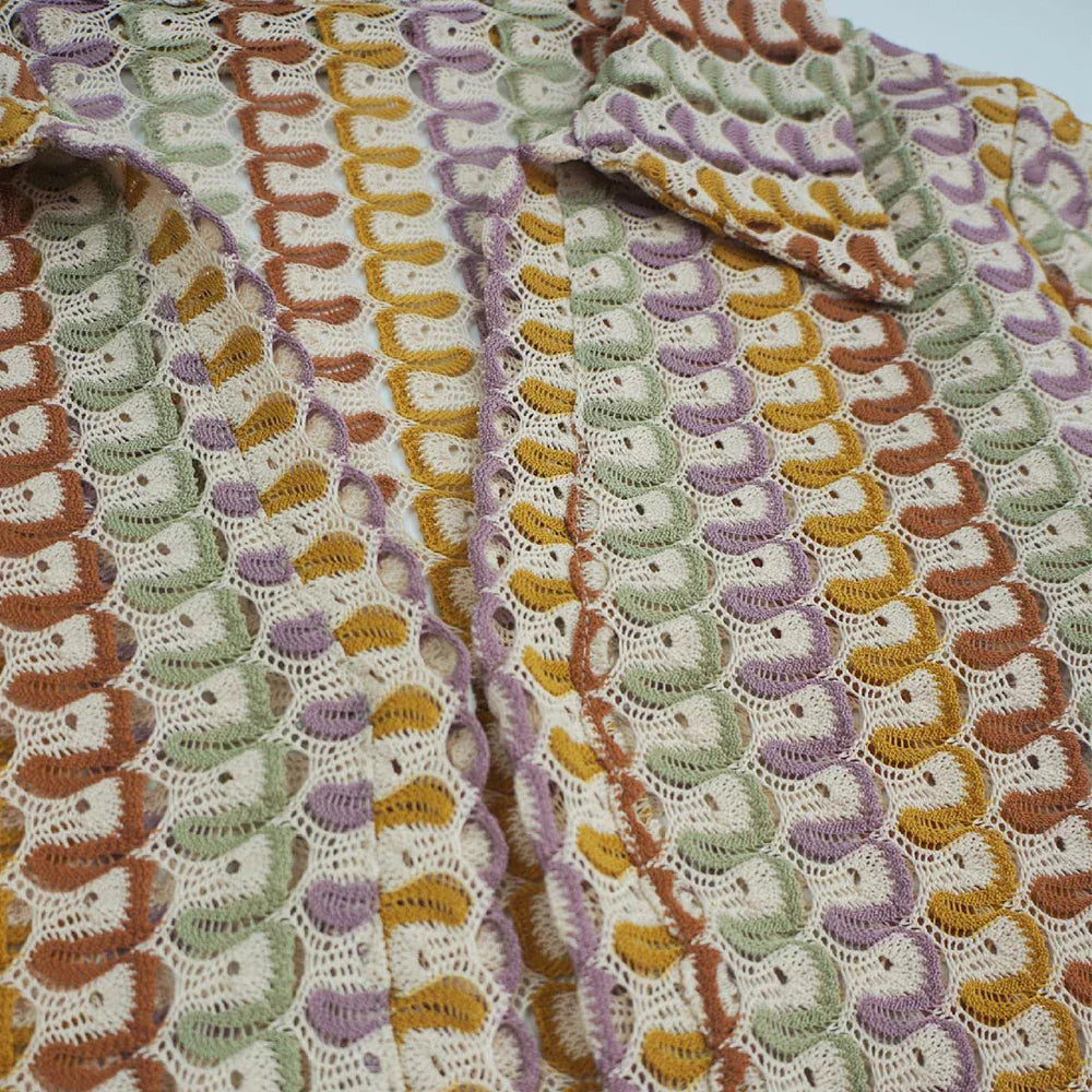 Tranquil | Maxi-Kleid mit langen Ärmeln und geometrischem Print für Damen