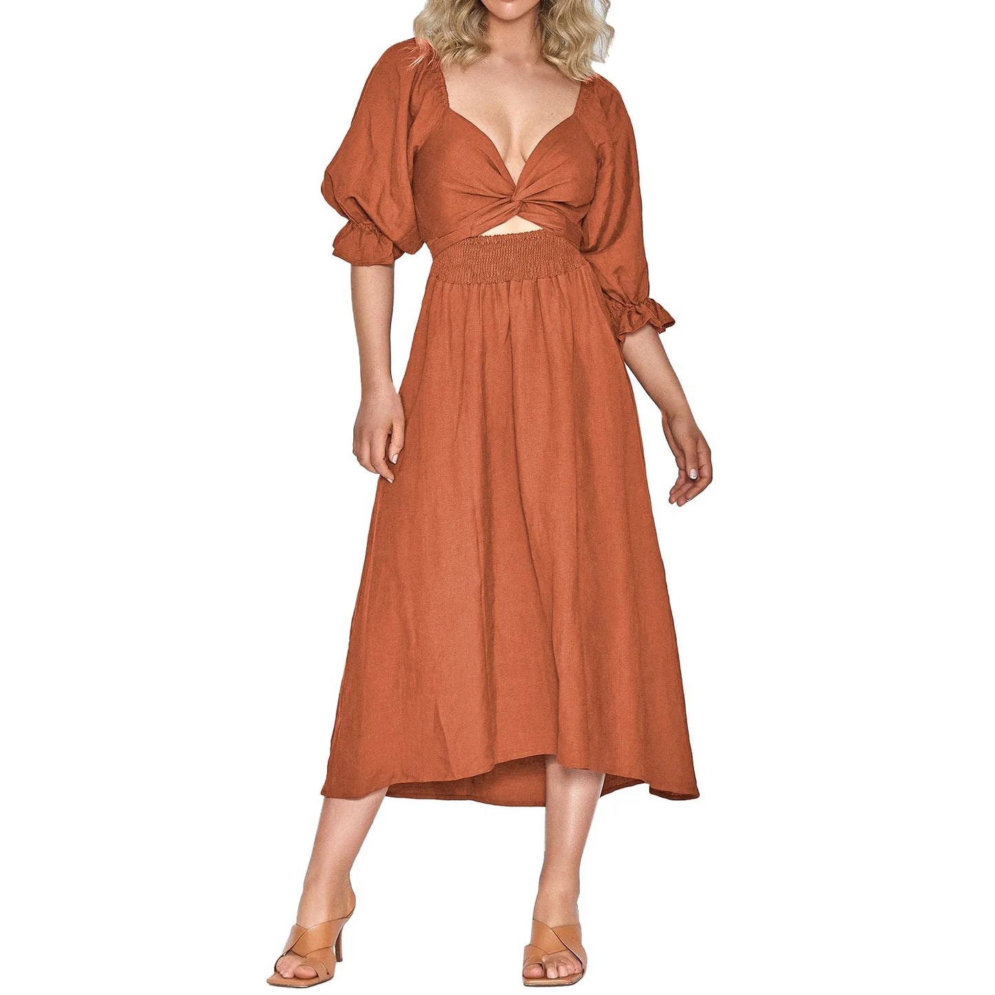 Queency | Französisches Kleid mit Rüschenärmeln