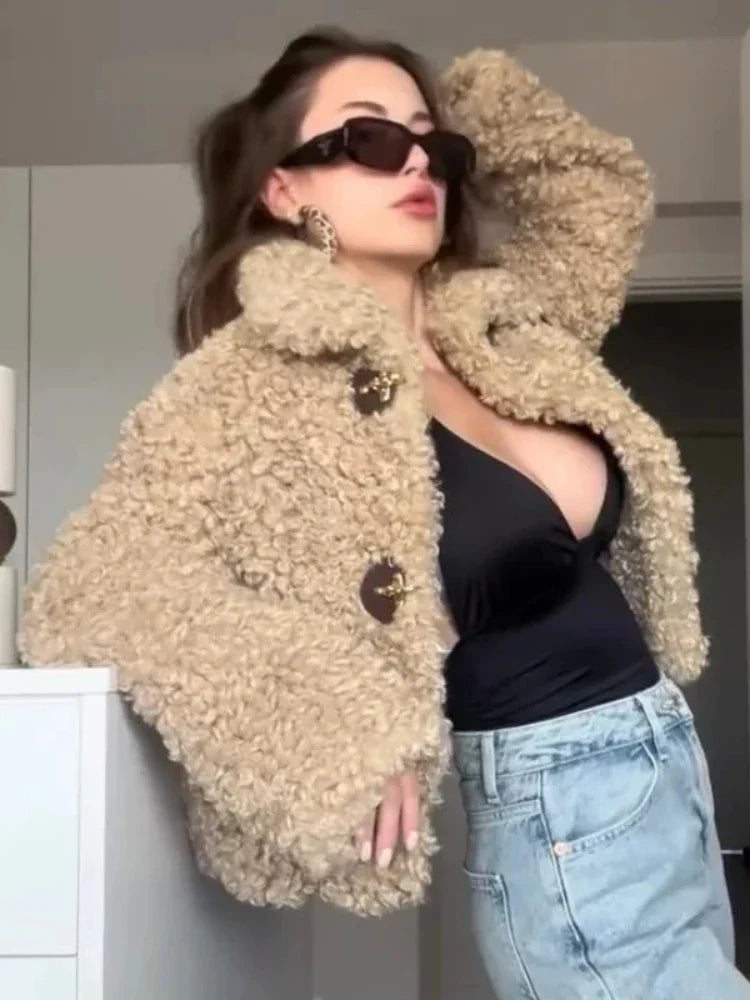 Jiane | Dicke warme Kunstwolljacke für Frauen