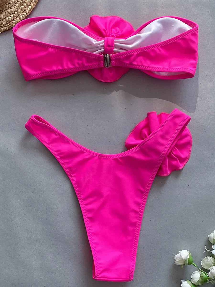Tilda | Gestreifter Bikini Rosendetail