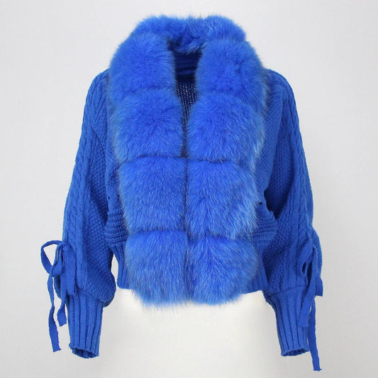 Lixx | Luxury Wintermantel für Damen mit echtem Fuchsfellkragen