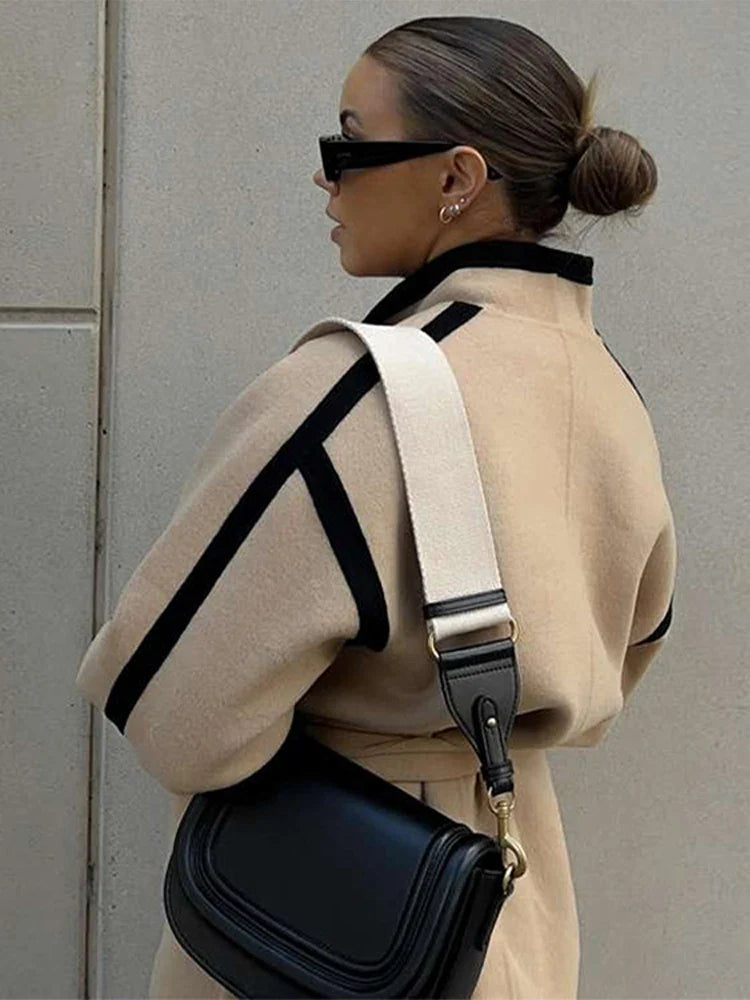 Selm | Patchwork Mantel Damen mit Schnürgürtel Modisch