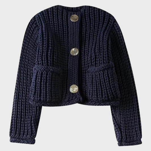 Clarinda | Strickpullover mit O-Ausschnitt und Knöpfen