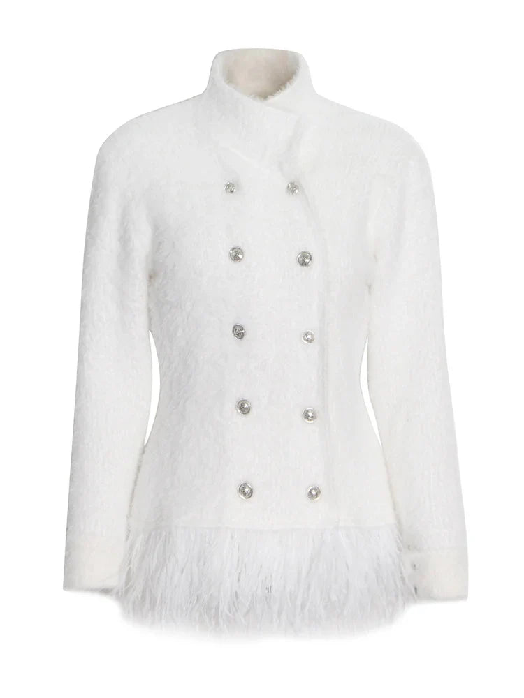 Lyraelle | Patchwork-Blazer mit Federakzenten