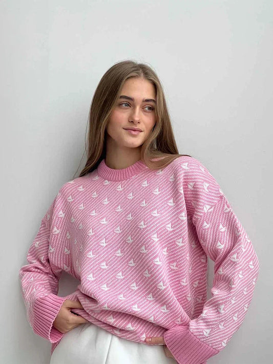 Mariala | Modischer Strickpullover mit chicem Print für Damen