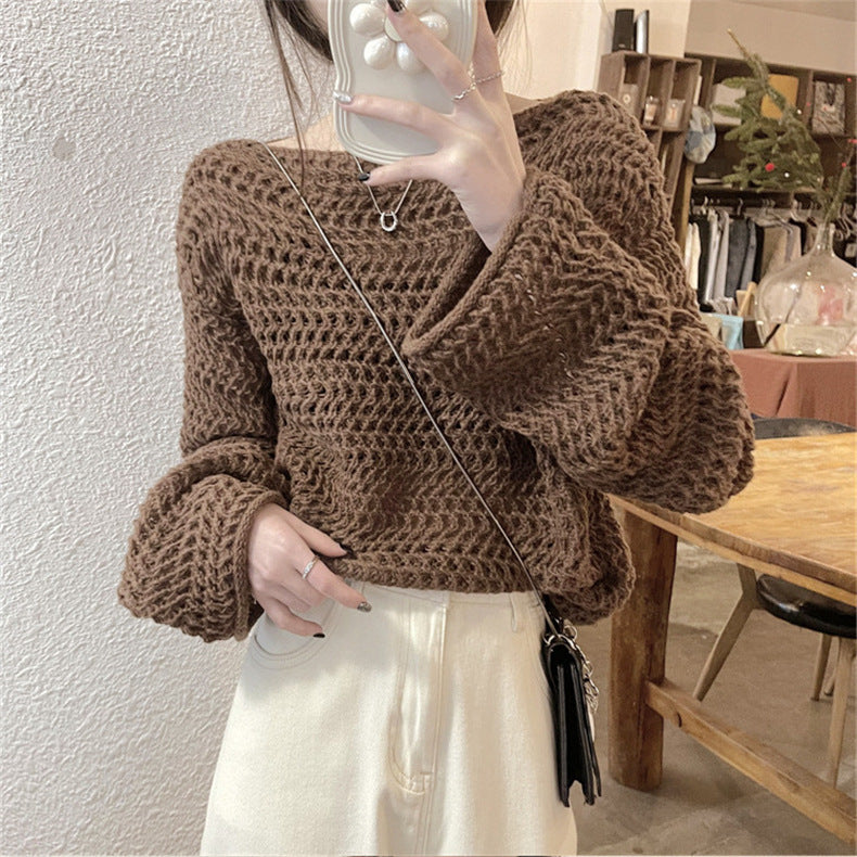 Avril | Offene Strickpullover mit Schalkragen