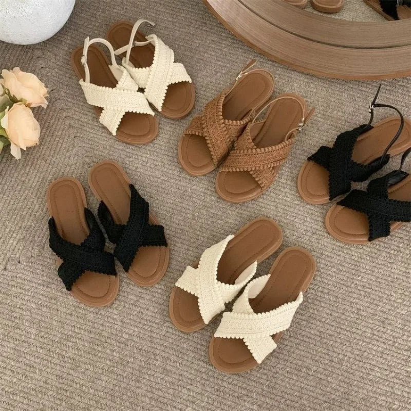 Rubie - 2024 Sommer Sandalen mit gekreuzten Bändern