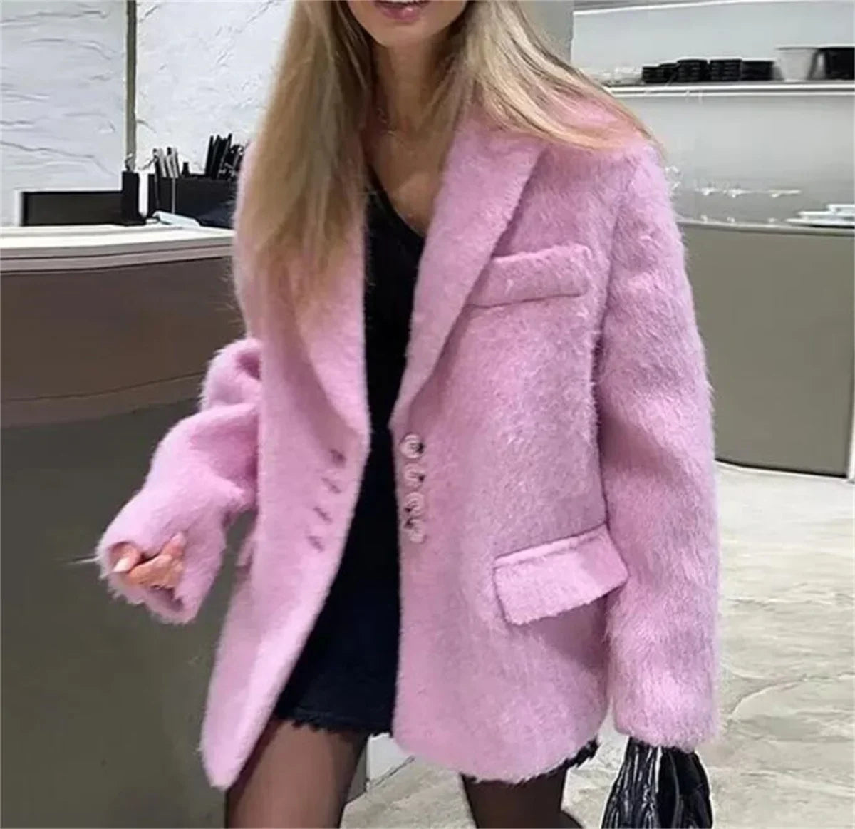 Elinna | Modischer einreihiger Mantel