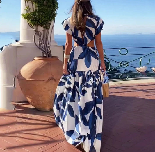 Monroe | Rückenfreies Schmetterling-Maxikleid