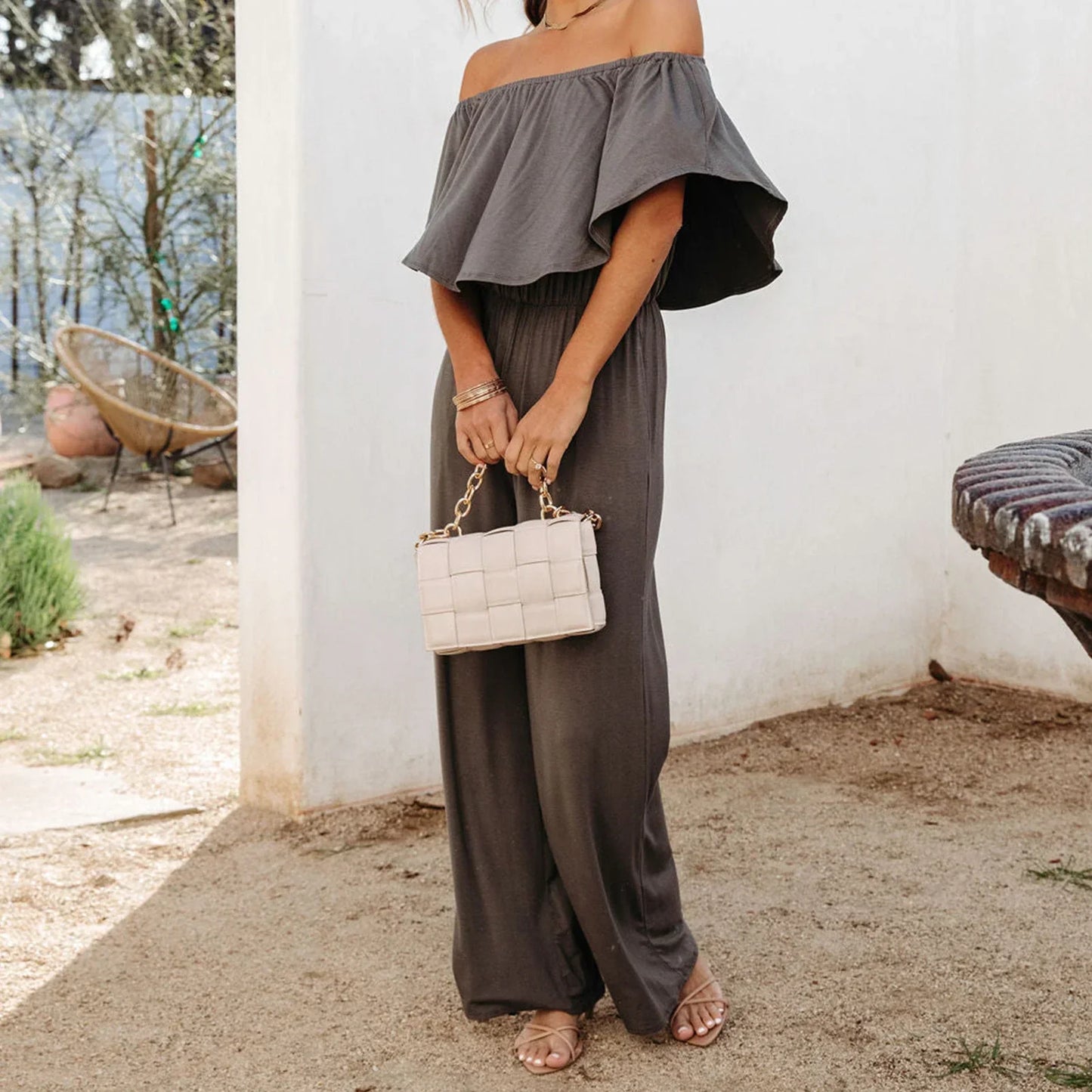Sorayah | Rüschiger Off-Shoulder-Jumpsuit