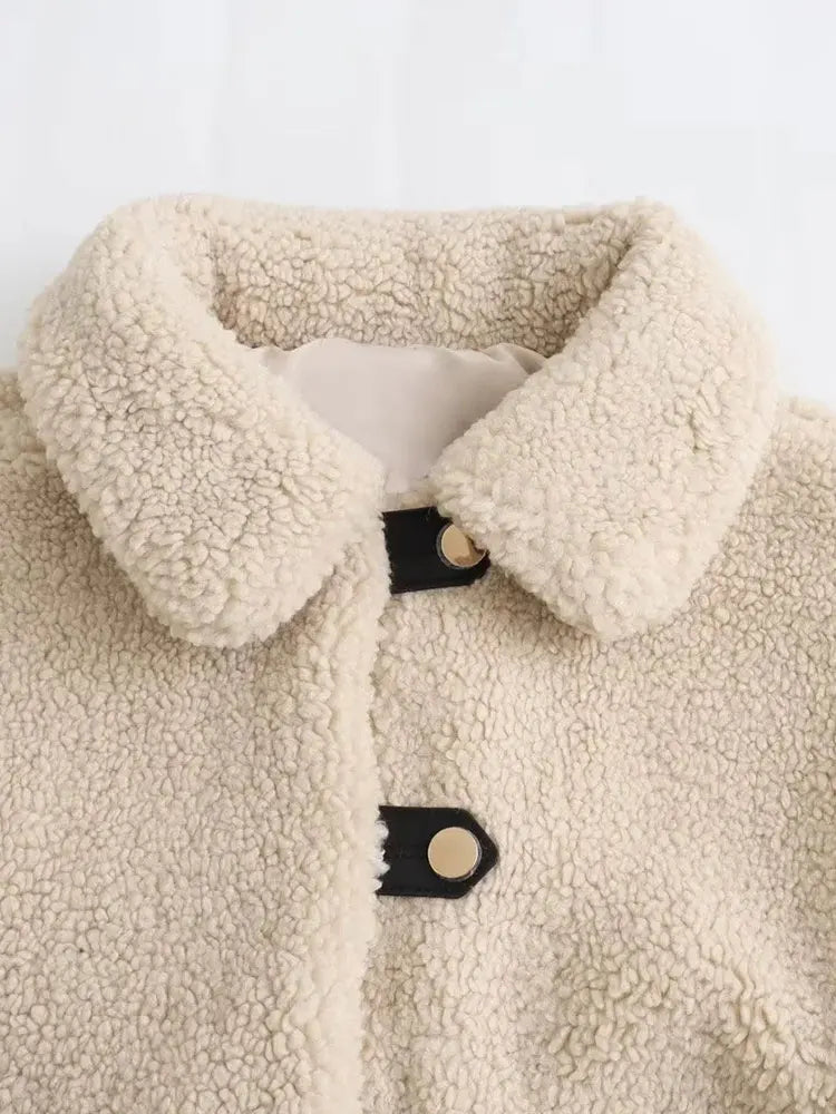 Sabil | Damen Wolljacke mit Puffärmeln – Warm und Elegant für Herbst/Winter