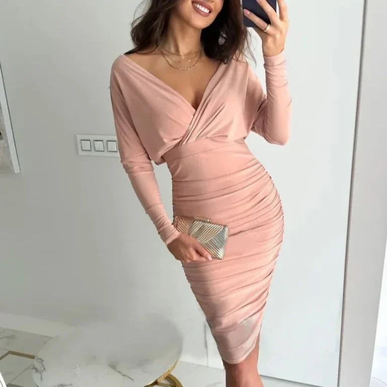 Beverly | Glamouröses Party-Kleid mit V-Ausschnitt