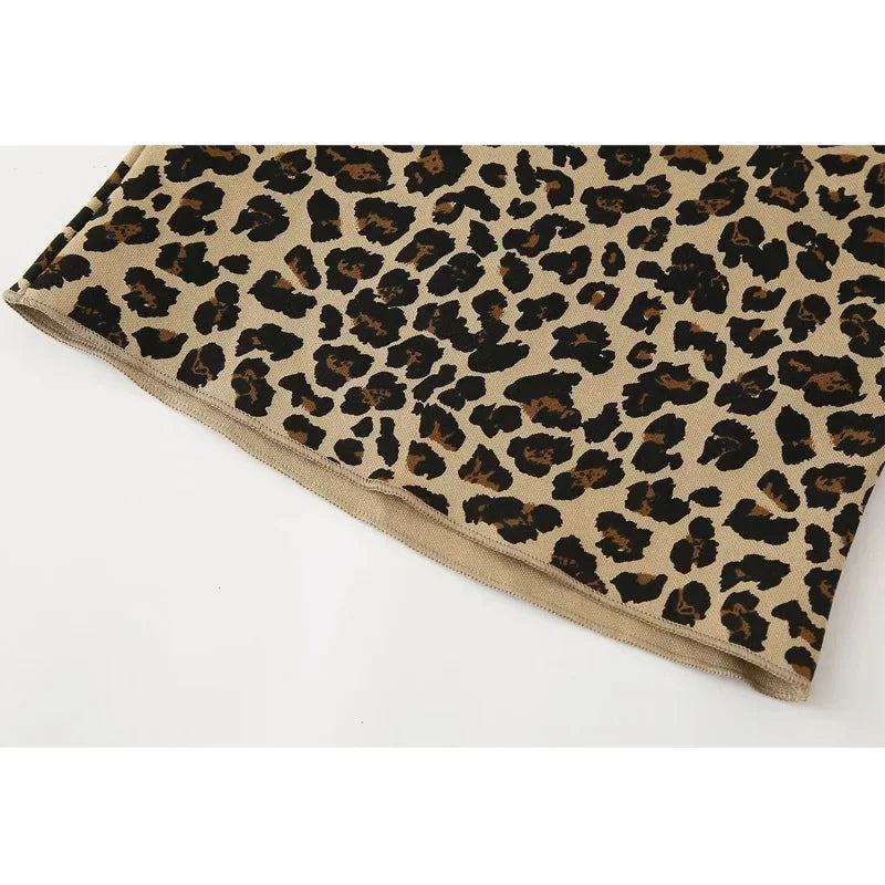 Pearly | Gebreid-Top mit Leopardenprint