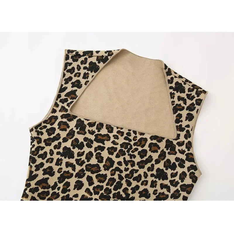 Pearly | Gebreid-Top mit Leopardenprint