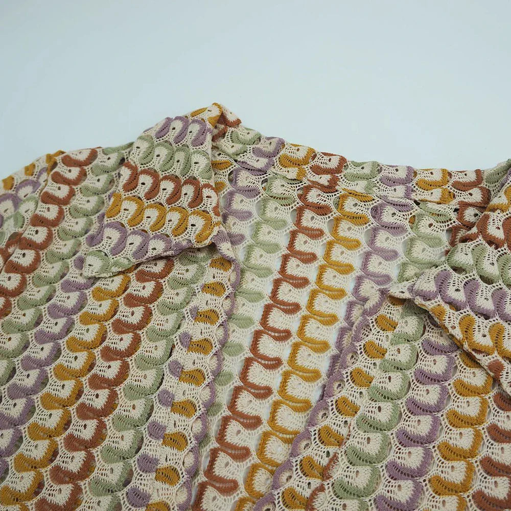 Tranquil | Maxi-Kleid mit langen Ärmeln und geometrischem Print für Damen